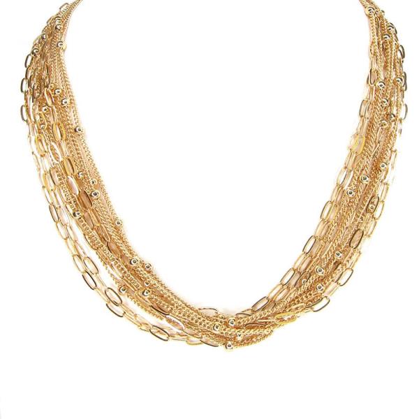 METAL LINK CHAIN LAYERED NECKLACE