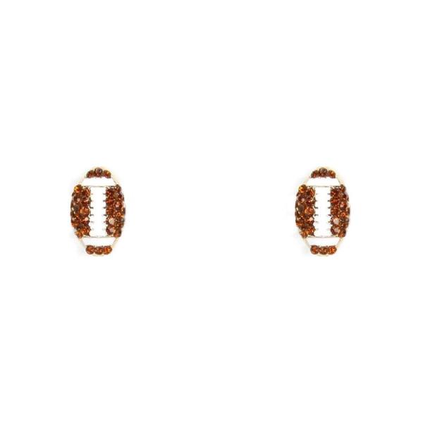 RHINESTONE FOOTBALL STUD EARRING