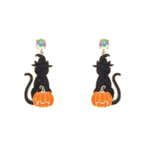 HALLOWEEN WITCH PUMPKIN DANGLE EARRING