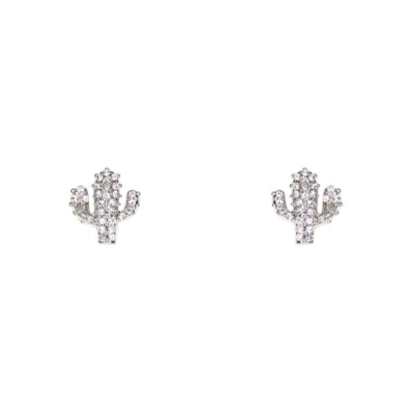 RHINESTONE CACTUS STUD EARRING