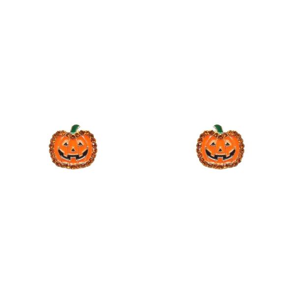 FRHINESTONE HALLOWEEN PUMPKIN STUD EARRING