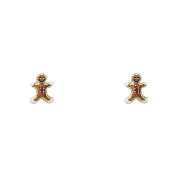 CHRISTMAS GINGERBREAD MAN STUD EARRING