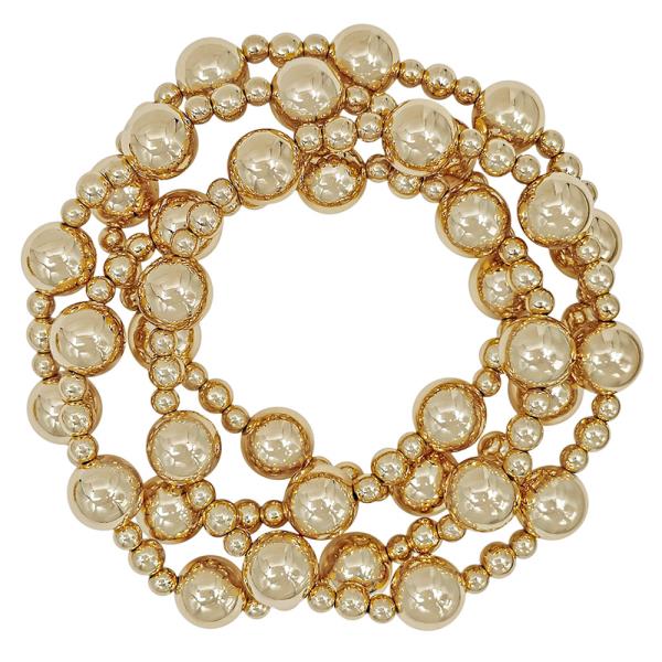 4 SET 10MM METAL CCB WITH SMALL BALL ACCENT BRACELET