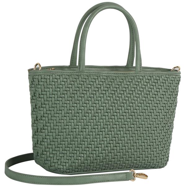 SMOOTH WOVEN DESIGN HANDLE TOTE BAG