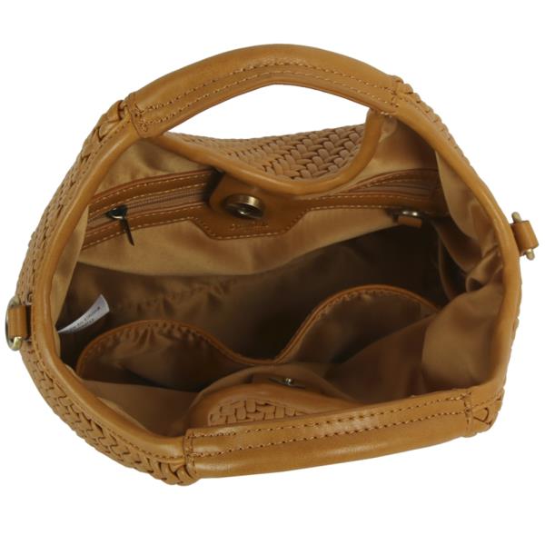 SMOOTH SHAPED WOVEN HANDLE TOTE BAG