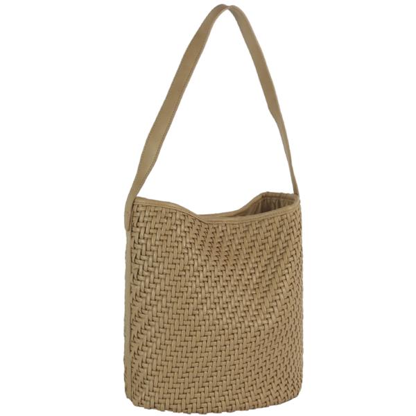 SMOOTH WOVEN SHOULDER HOBO BAG