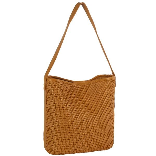 SMOOTH WOVEN SHOULDER HOBO BAG