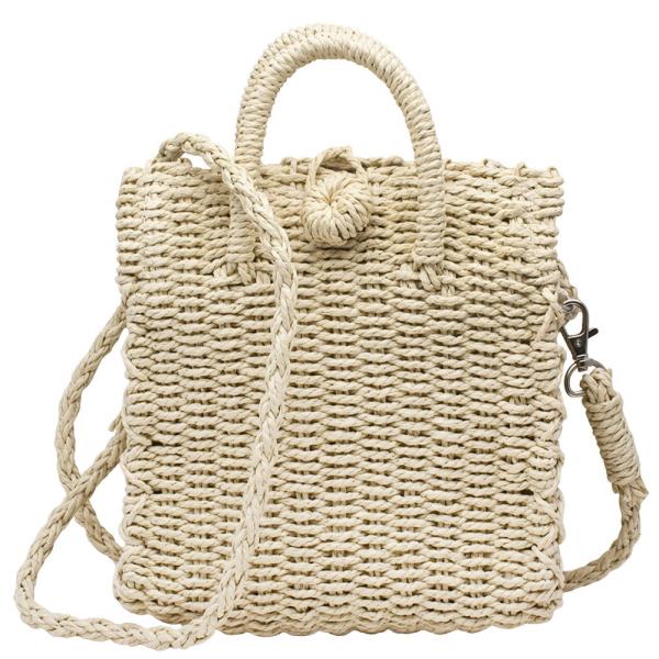 STRAW HANDLE SATCHEL BAG