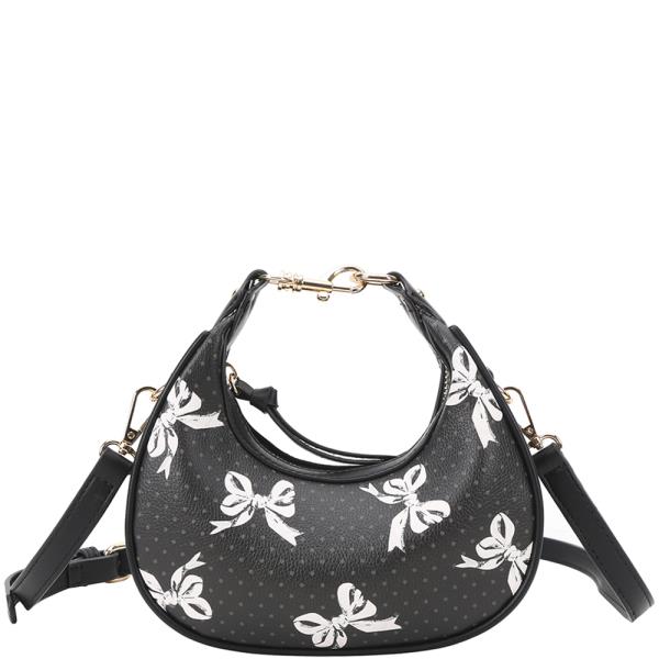 PRINTED CRESCENT SHAPE CROSSBODY BAG