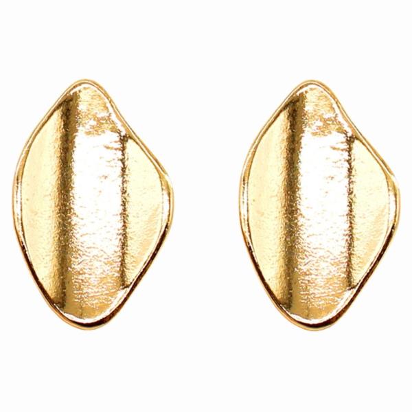 METAL SMOOTH ORGANIC STUD EARRINGS