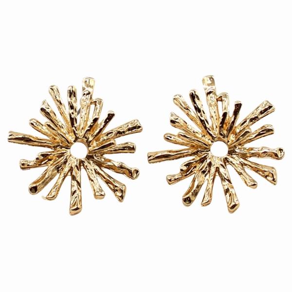 METAL TEXTURED SUNBURST STUD EARRINGS