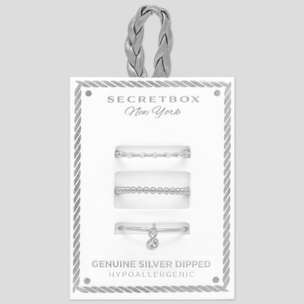 SECRET BOX GOLD DIPPED RING 3 PC SET