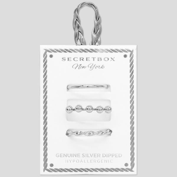 SECRET BOX GOLD DIPPED RING 3 PC SET