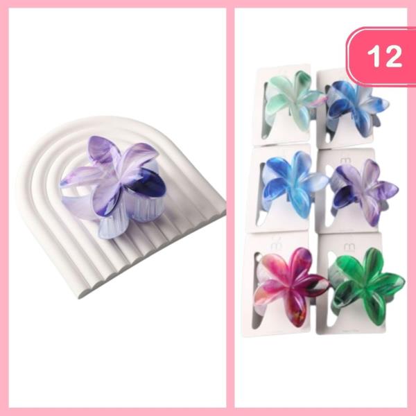 PAINTED PLUMERIA CLAW CLIP (12 UNITS)