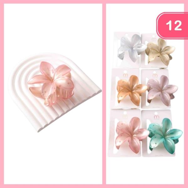 PEARLIZED PLUMERIA CLAW CLIP (12 UNITS)
