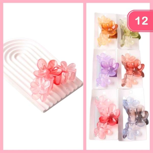 CLEAR OMBRE DAISIES CLAW CLIP (12 UNITS)