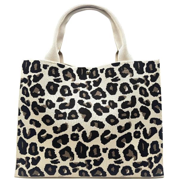 ANIMAL TEXTURED PRINT HANDLE TOTE BAG