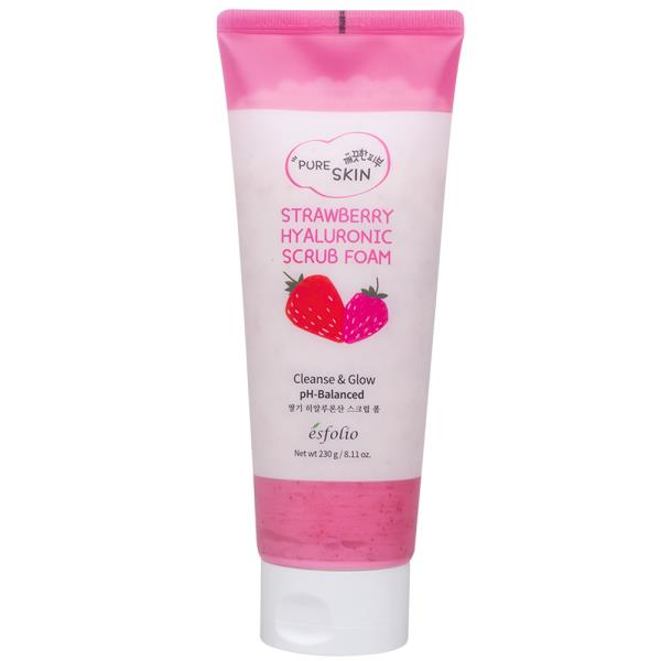ESFOLIO PURE SKIN STRAWBERRY HYALURONIC ACID SCRUB FOAM