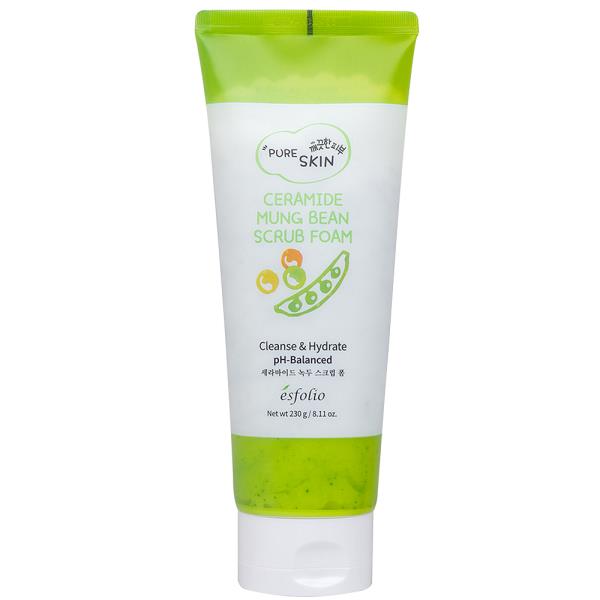 ESFOLIO PURE SKIN CERAMIDE MUNG BEAN SCRUB FOAM