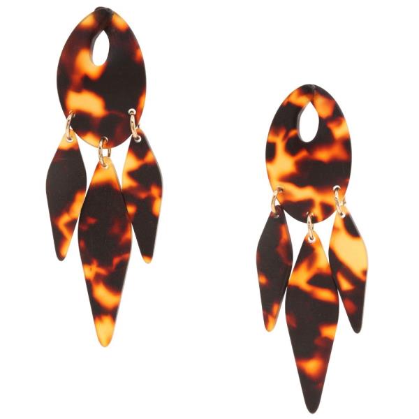 ANIMAL PRINT PATTERN DANGLE EARRING