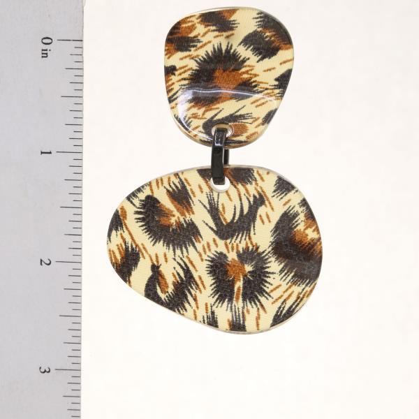 ANIMAL PRINT ORGANIC SHAPE LINK DANGLE EARRING
