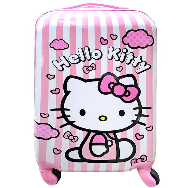 HELLO KITTY HARD SIDED LUGGAGE WITH 4 SPINNER WHEELS