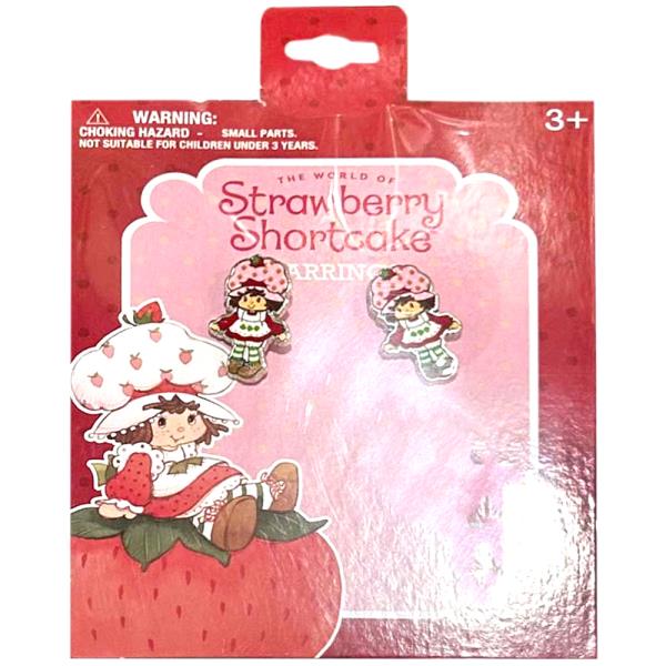 STRAWBERRY SHORTCAKE HEAD SHAPED METAL EARRINGS