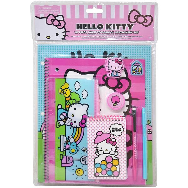 HELLO KITTY 10PC BACK TO SCHOOL STATIONERY SET