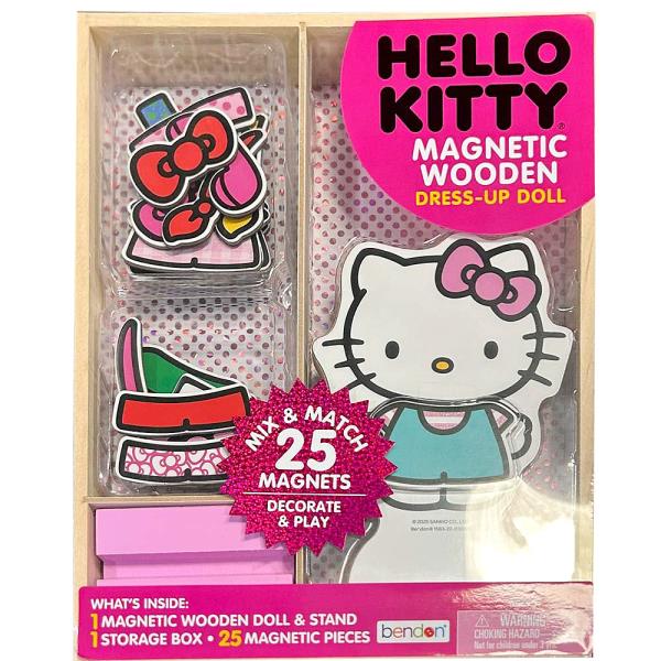 HELLO KITTY 25PC MAGNETIC WOODEN DRESS UP DOLL