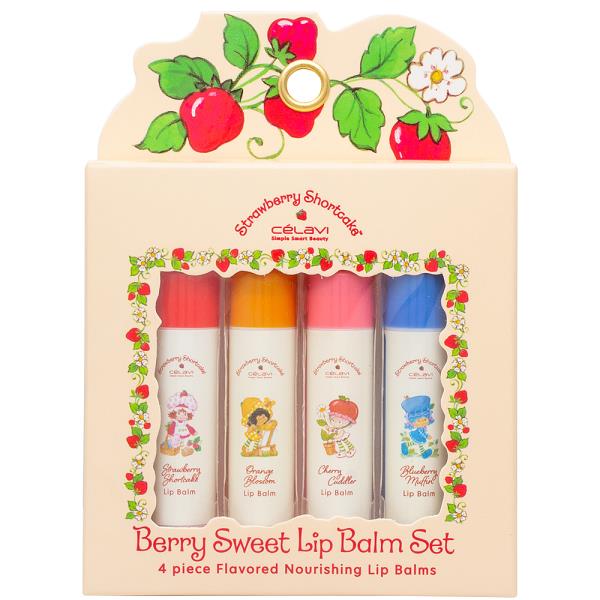 CELAVI STRAWBERRY SHORTCAKE BERRY SWEET 4PC LIP BALM SET