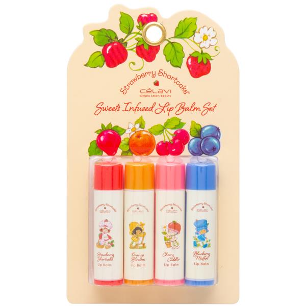 CELAVI STRAWBERRY SHORTCAKE SWEETS INFUSED 4PC LIP BALM SET