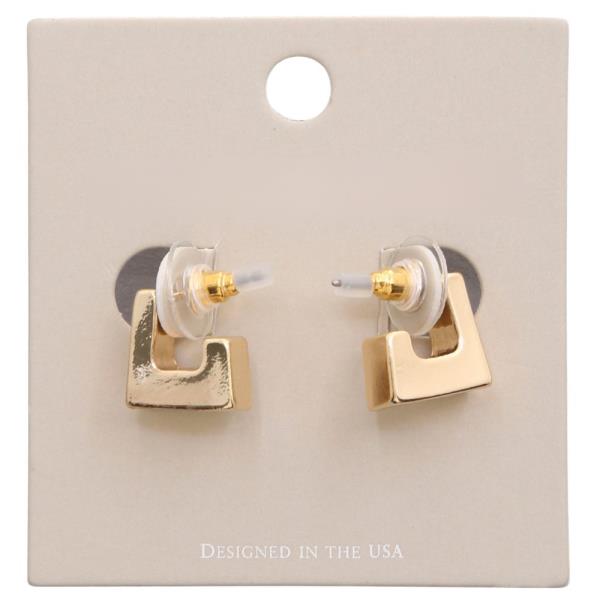 DAINTY OPEN SQUARE METAL EARRING