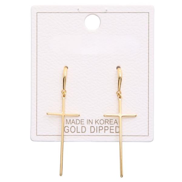 CROSS METAL GOLD DIPPED EARRING