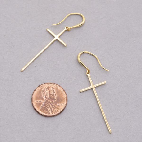 CROSS METAL GOLD DIPPED EARRING