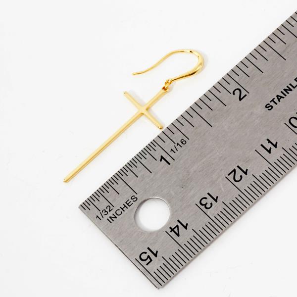 CROSS METAL GOLD DIPPED EARRING