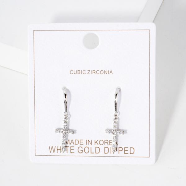 CROSS CZ GOLD DIPPED EARRING