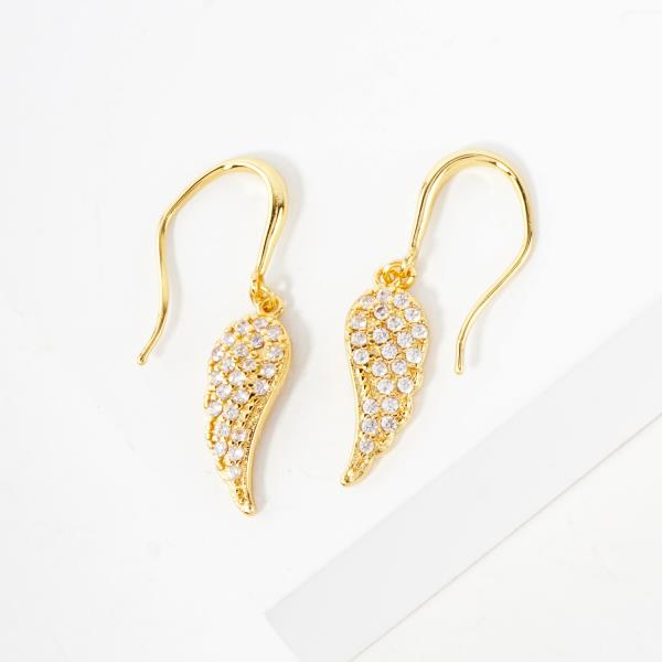 WING CZ GOLD DIPPED EARRING