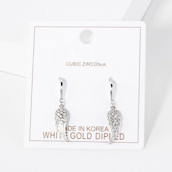 WING CZ GOLD DIPPED EARRING