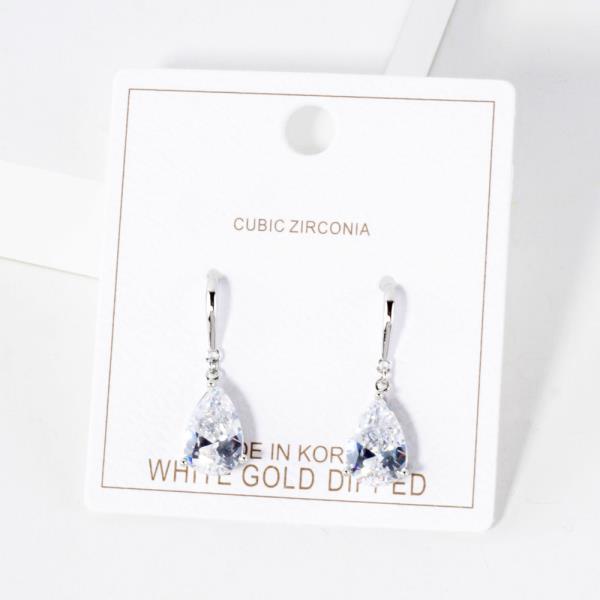TEARDROP CRYSTAL METAL GOLD DIPPED EARRING