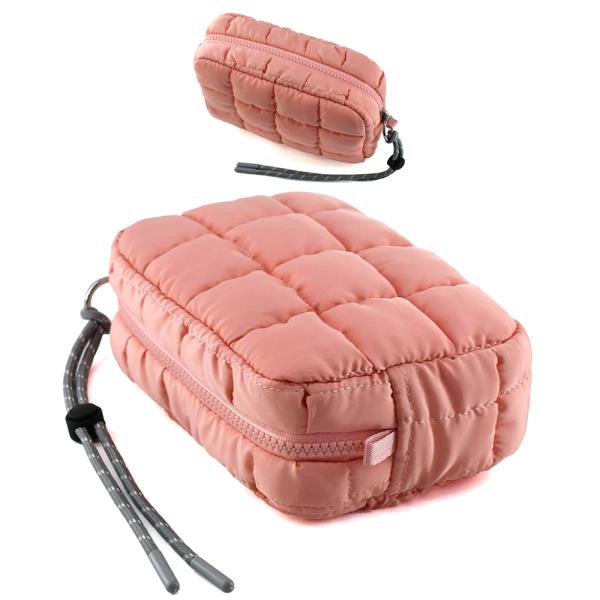 SQUARE CUSHION QUILTED ZIPPER BAG