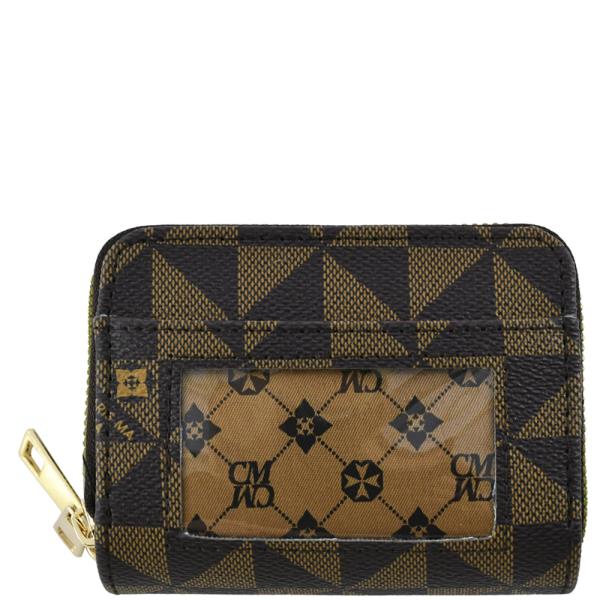 MONOGRAM DESIGN CARD HOLDER DOUBLE ZIP WALLET