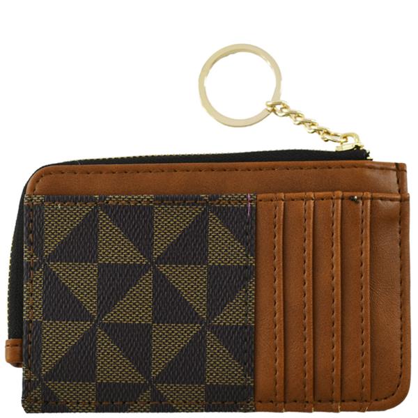 MONOGRAM DESIGN CARD HOLDER KEYCHAIN WALLET