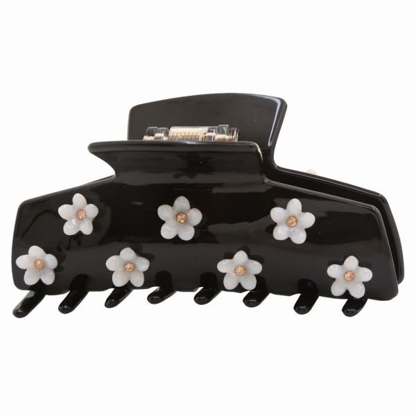 FLOWER STUDDED HAIR CLAW CLIP
