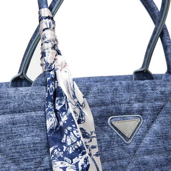 3IN1 TRIANGULAR QUILTED DESIGN SCARF HANDLE SATCHEL W MATCHING BAG AND WALLET SET