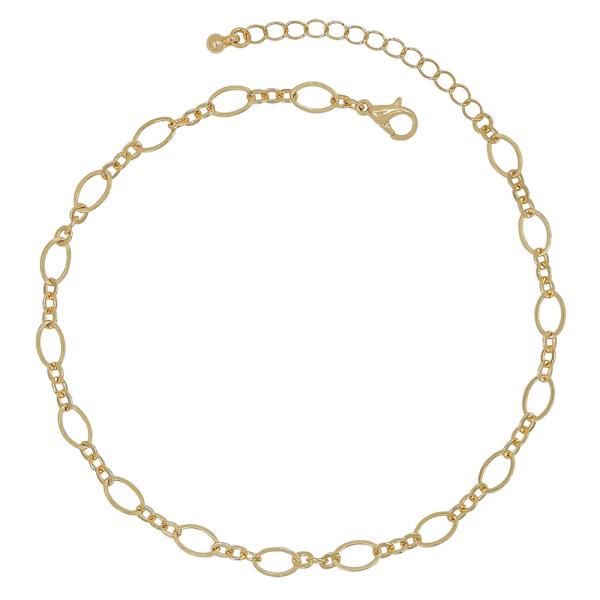 DELICATE OVAL CHAIN LINKED METAL ANKLET