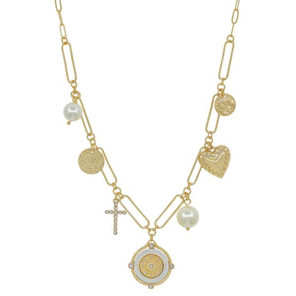 CLIP CH COIN/HRT/CROSS PRL CHARM SN