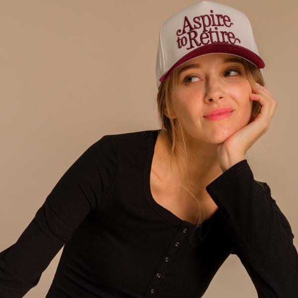 CC ASPIRE TO RETIRE TRUCKER CAP