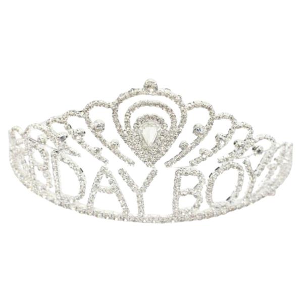RHINESTONE HAPPY BIRTHDAY BOY CROWN TIARA