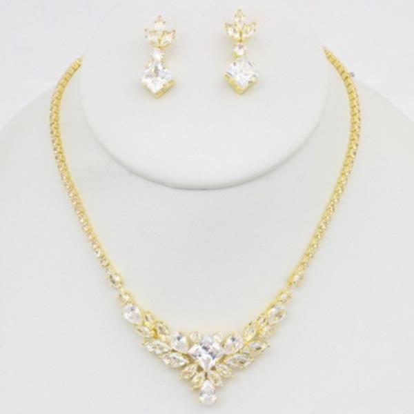 RHINESTONE METAL NECKLACE