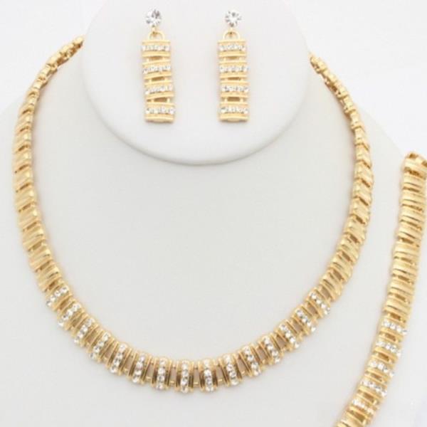 RHINESTONE METAL BRACELET NECKLACE